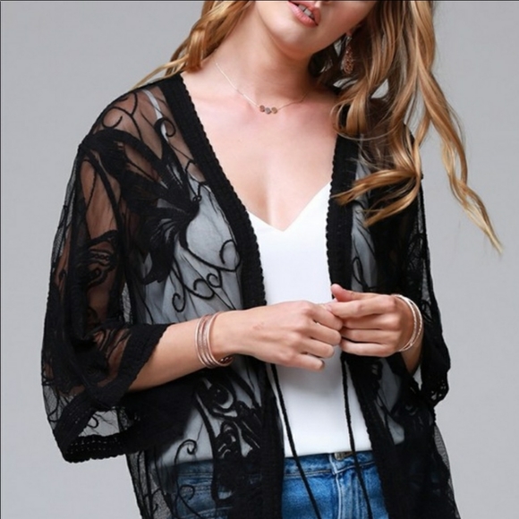 Ruggine. Sheer Embroidered Butterfly Kimono NWT - Picture 3 of 5